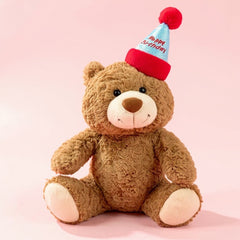 30cm Happy Birthday teddy bear with party hat