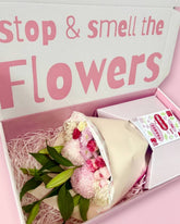 The Celebration Bouqk large pink and pastel bouquet in a Bouqk gift box