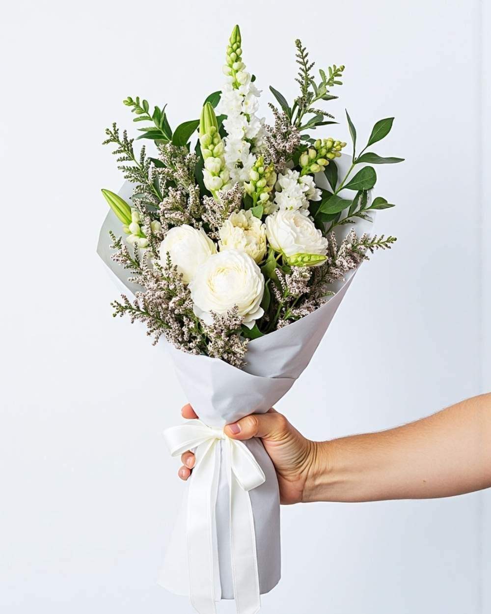 White Mini Flower Posy Assortment.
