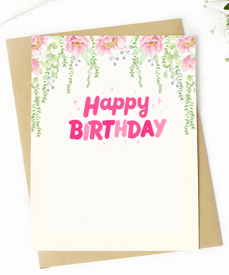 Pink Birthday Card from Bouqk