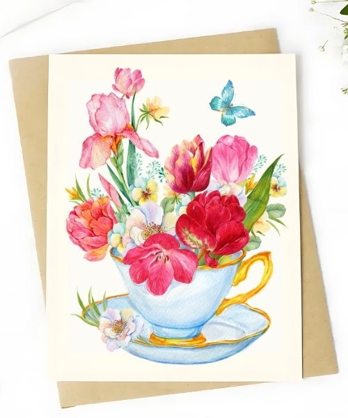 Tea Cup Card from Bouqk