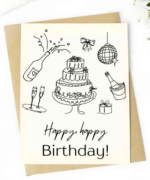 Birthday Black Card from Bouqk