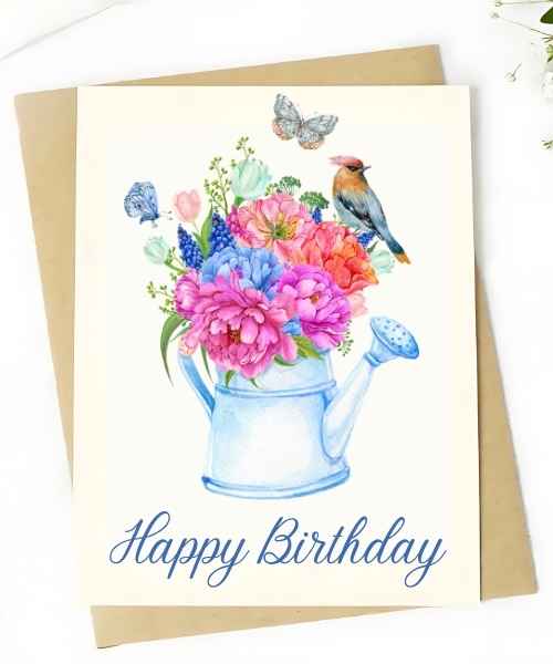 Birthday Watering Can Card from Bouqk