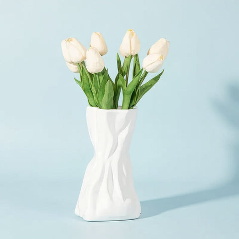 Bohemian art deco irregular sculpted flower vase 20cm