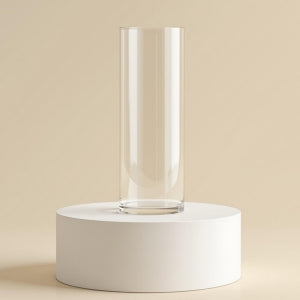 Classic clear glass flower vase 20cm