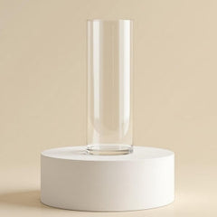 Classic clear glass flower vase 20cm